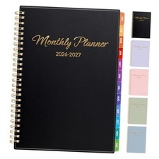 Monthly Planner 2026-2027, 2 Year 27 Months Calendar Planner, Oct. 2025 Black