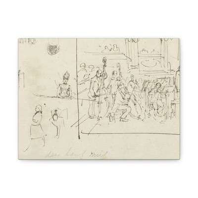 Marius Bauer - Schetsen van het orkest en enkele toeschouwers - Canvas Wall Art