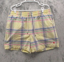 Vintage Polo Ralph Lauren Swim Trunks Mens XL Yellow Plaid Lined Beach Shorts