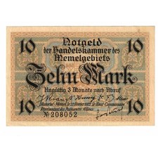 [#629680] Geldschein, Memel, 10 Mark, 1922, 1922-02-22, KM:5b, UNZ-