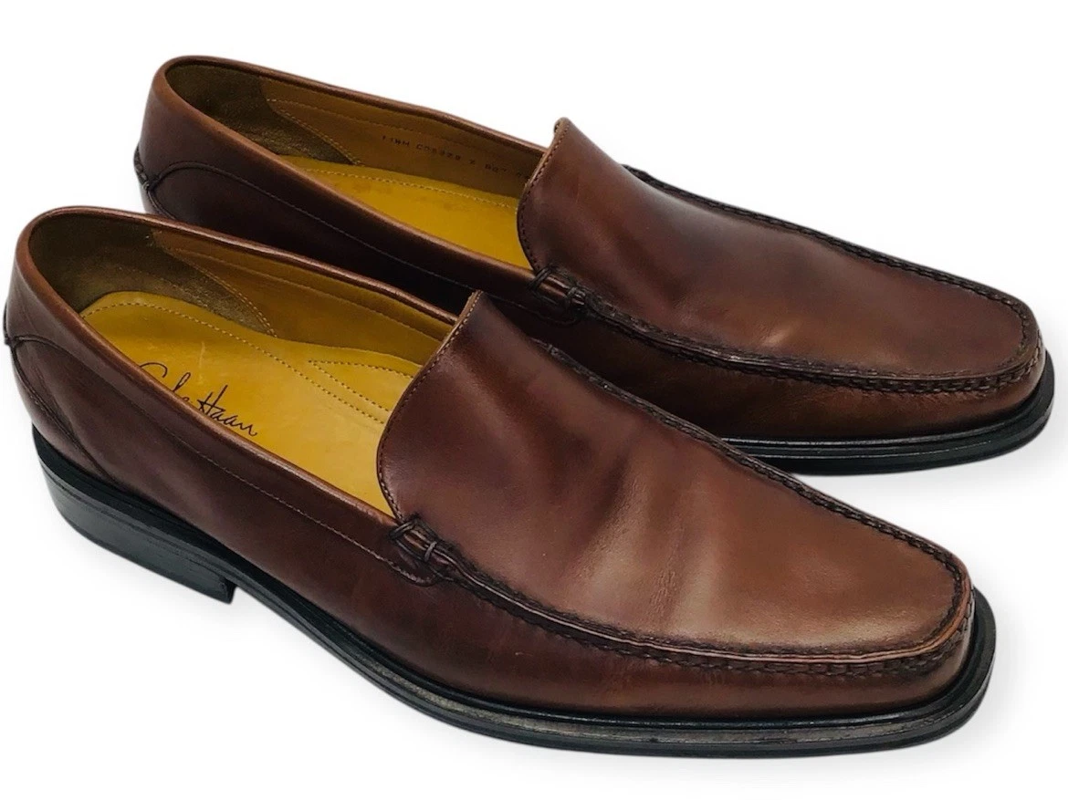 Lotto eleganti mocassini Cole Haan Nike Air Collab scarpe uomo 11 5 M slip on marrone