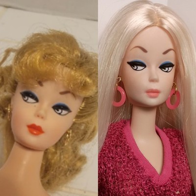 OOAK Vintage Style Reproduction Ponytail Reroot Repainted Lips Dressed 1960s 