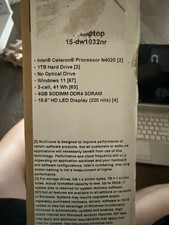 HP 15-DW1032nr laptop computer Intel 1.1Ghz Celeron  N4020 4GB RAM 1TB HDD
