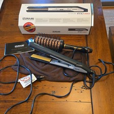 IZUNAMI ITC 450F 1" Ceramic Flat Iron Styler Conair Brush Box Pouch