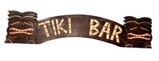 39 TIKI BAR WARRIOR HAND CARVED WOOD SIGN WALL ART TROPICAL TIKI BAR HOME DECOR