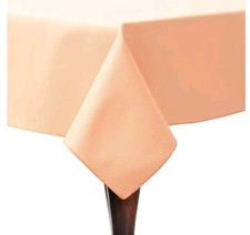 9 Pc 84" X 84" Peach Fabric Tablecloth Table Cover Party Wedding Linen Overlay