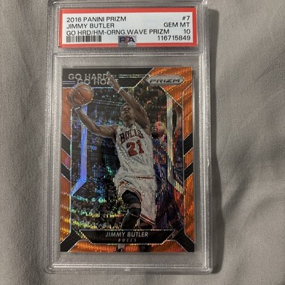 2016-17 Prizm #7 JIMMY BUTLER Go Hard Or Go Home Orange Wave Prizm /25 PSA 10