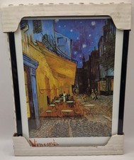Van Gogh „Café Terrace at Night“ – Wandbild 25x20 cm im schwarzen Rahmen – Neu