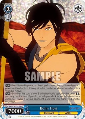 Bolin Hori - RWBY/WX03-095 - C Near Mint Weiss Schwarz RWBY