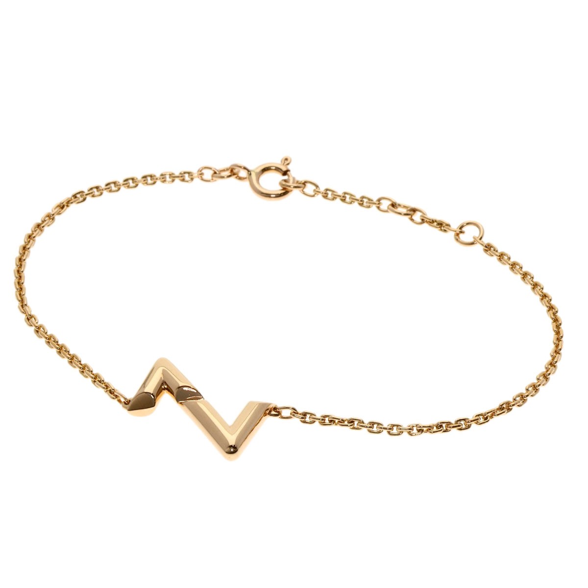LOUIS VUITTON Brassle Chain LV Volt Upside Down Bracelet K18 Pink
