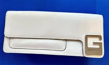 Vtg GoGo Guess White Patent Purse Envelope Clutch Wristlet Handbag 10x4” Y2K 90s