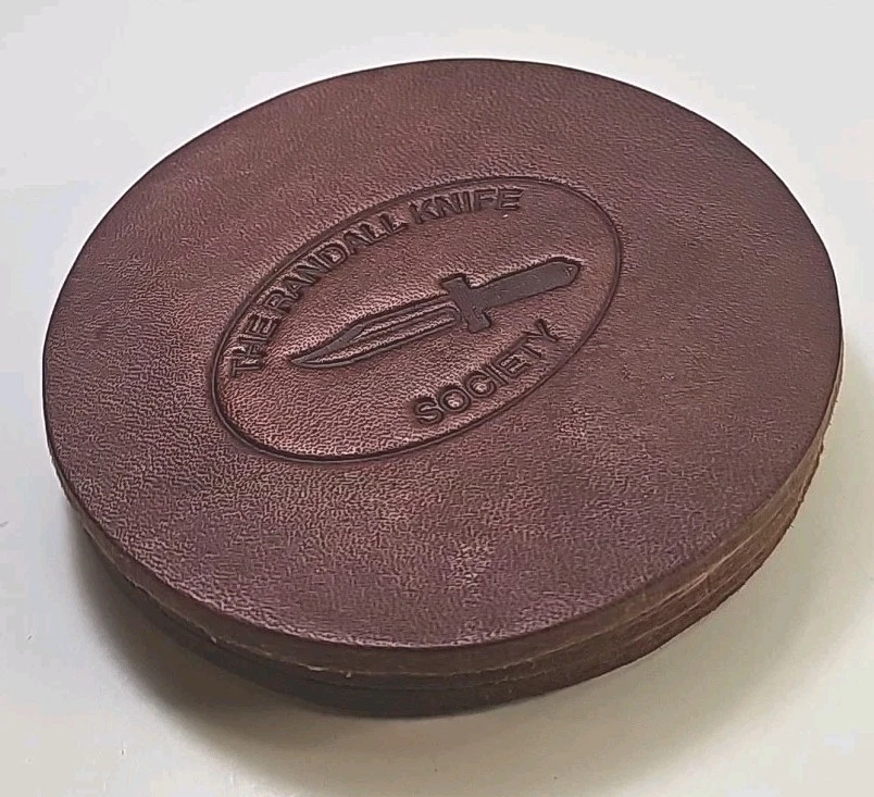 Juego de 4 posavasos The Randall Knife Society hechos con funda de cuchillo Randall Lthr Foto 3 de 4