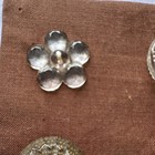 Lot of 9 Vintage Clear Glass & Silver Tone Shank Buttons Floral Mixed Shapes — photo 7