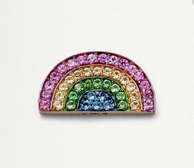 Loquet London 18K Yellow Gold Rainbow Sapphire Charm,BNIB,Full Retail 865$ SAVE!