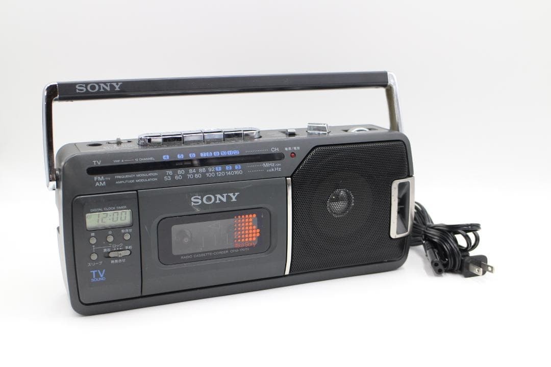 SONY CFM-170TV Port Radio Cassette Recorder AM FM TV Sound Tested