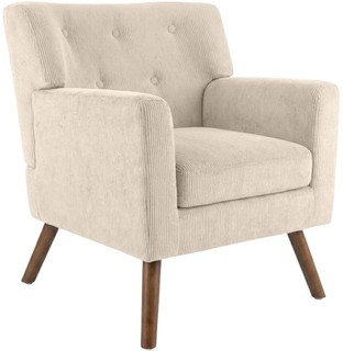 #R153042/2008 Sessel Kioni Cord creme Lehnsessel Polsterstuhl Lesesessel
