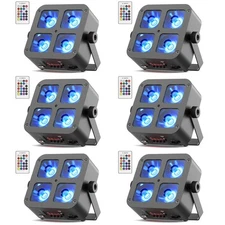 10X 4X25W RGBWA+UV Stage Par Light Rechargeable Wireless Battery Uplight DMX APP