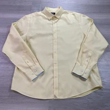 UNTUCKit Shirt Mens XL Yellow Burke WF Wrinkle Free Regular Fit Cotton Casual