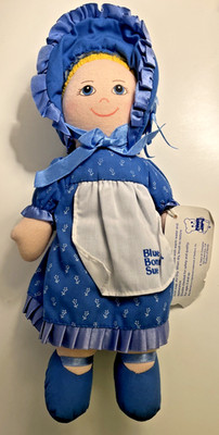 Vintage 1986 Dakin Blue Bonnet Sue Werbung Stoffpuppe