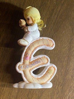2002 Enesco Precious Moments Alphabet Angel Letter E Enriching