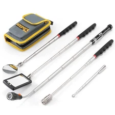 Telescoping Magnetic Pickup Tool Set, Inspection Mirror Telescoping, LED Yellow