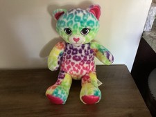 Build A Bear Workshop Rainbow Tie Dye Plush Stuffed Toy Leopard Cat