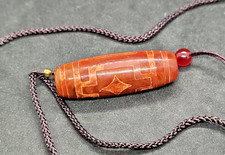 Ciondolo perline di agata tibetana antica Dzi Tibet artigianato cinese