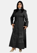 33 Button Black Cassock Robe  Pastor Robes  Priest Clerical Robe Costume Cross