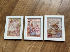 3 x Prue True&rsquo;s Honeywood Village nursery pictures art sweet bunny vintage