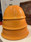VINTAGE ORIGINAL  BAUER RINGWARE YELLOW / MUSTARD NESTING BOWLS-3- #12, #18, #24