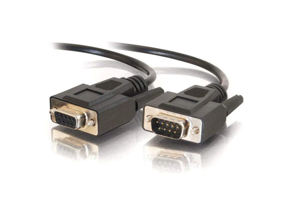 25 Feet Black RS232 Serial DB9 Extension Cable Male to Female Connection - Image 3 of 3