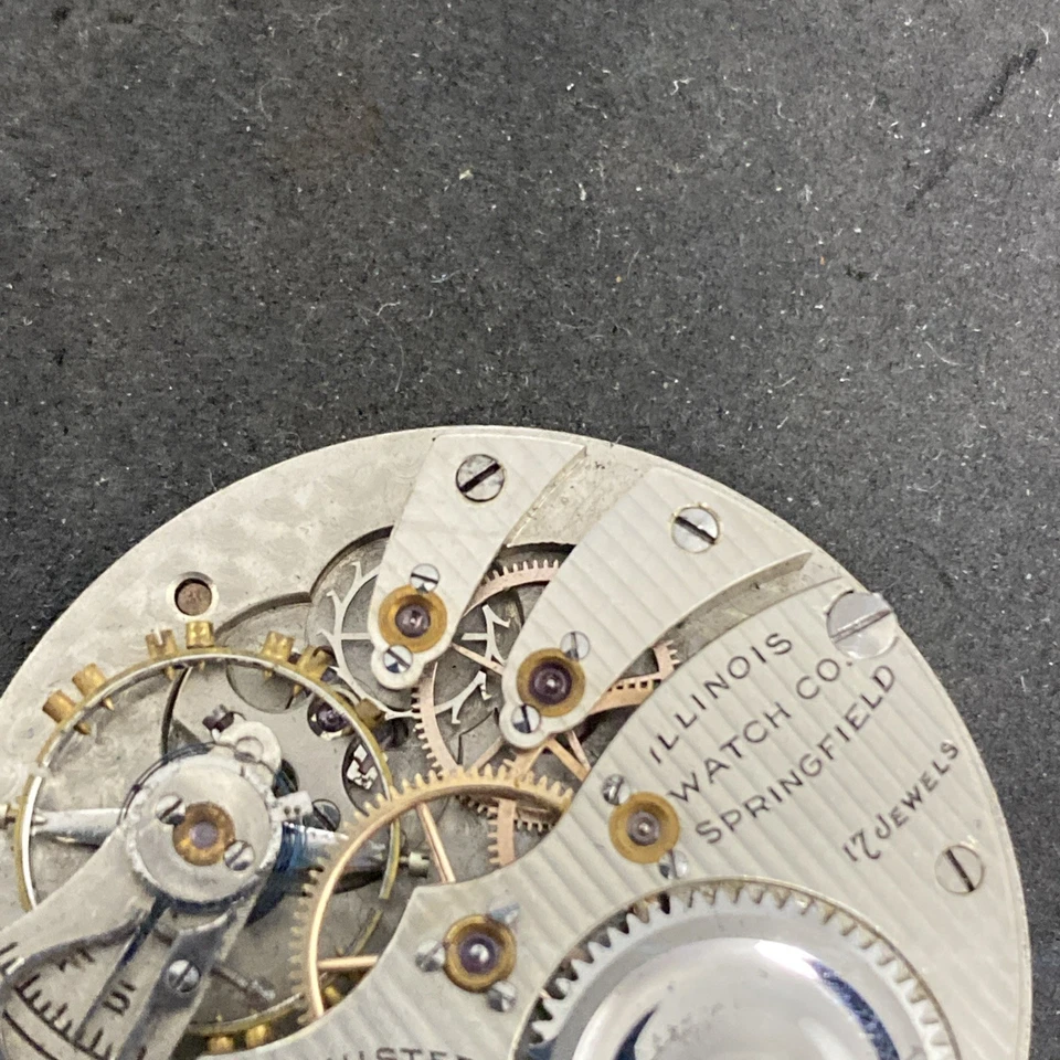 Reloj Bolsillo Illinois Grado 273 Movimiento Talla 12s 17j Modelo Abierto 1 Piezas F8485 Foto 3 de 4