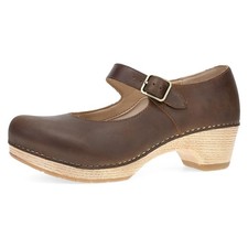 Dansko Lilah Mary Jane Clog for Women Tan Lea...