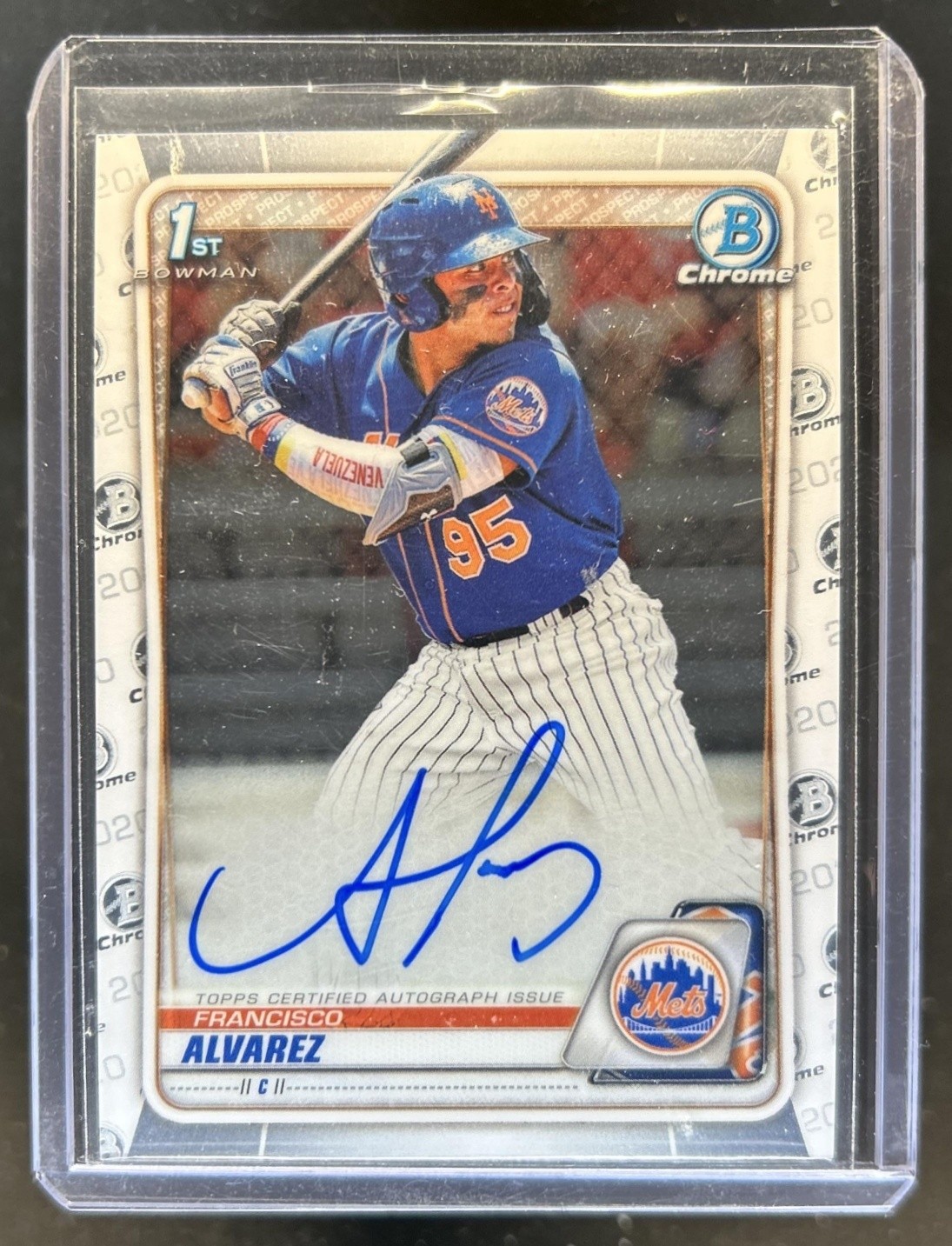 2020 Bowman Chrome Francisco Alvarez Auto 1st Prospect #CPA-FA Mets