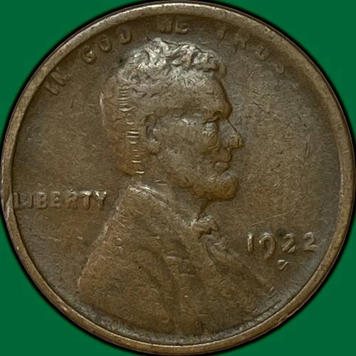 1922-D Lincoln Wheat Cent Very Fine VF Coin, Corrosion Spot #34865