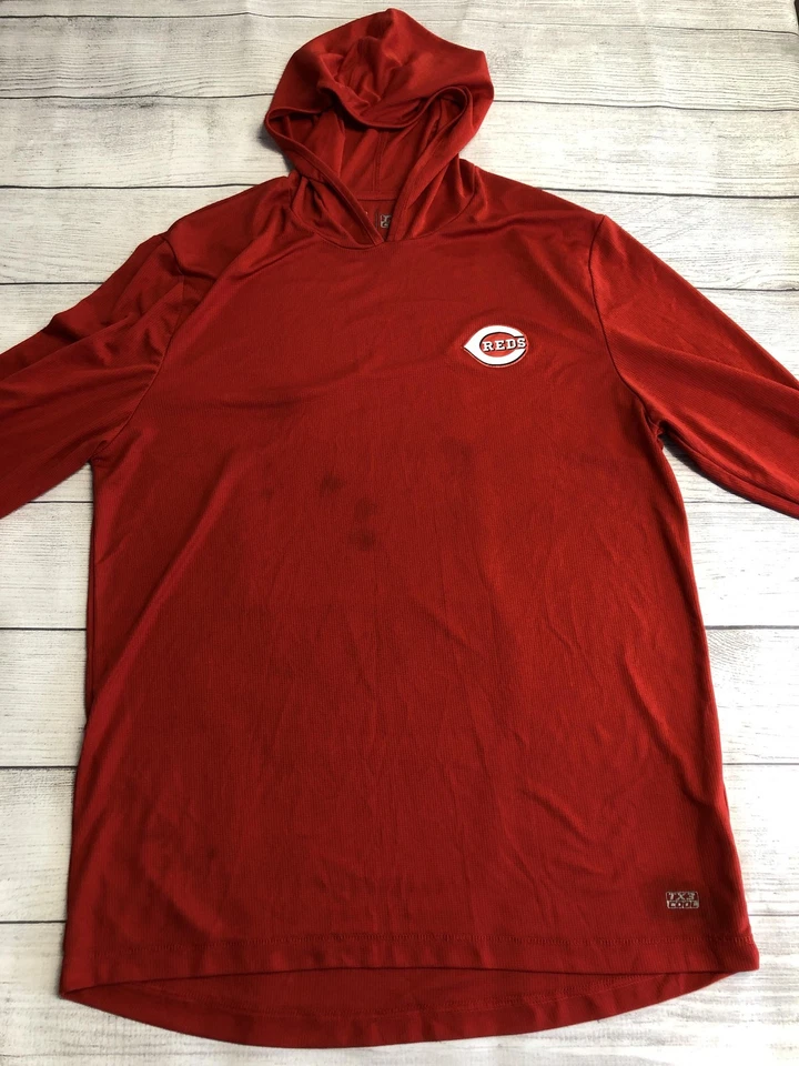 Camisa Cincinnati Reds Para Hombres XL Roja Con Capucha Manga Larga MLB Béisbol TX3 Genial Foto 3 de 4