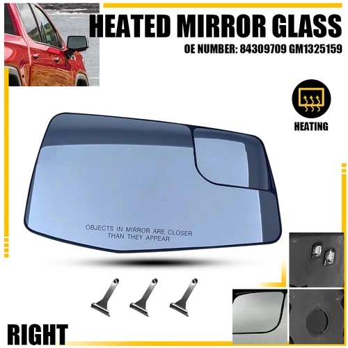For 2019-21 SILVERADO SIERRA 1500 2500 Mirror Glass Lens Passenger Right Side B