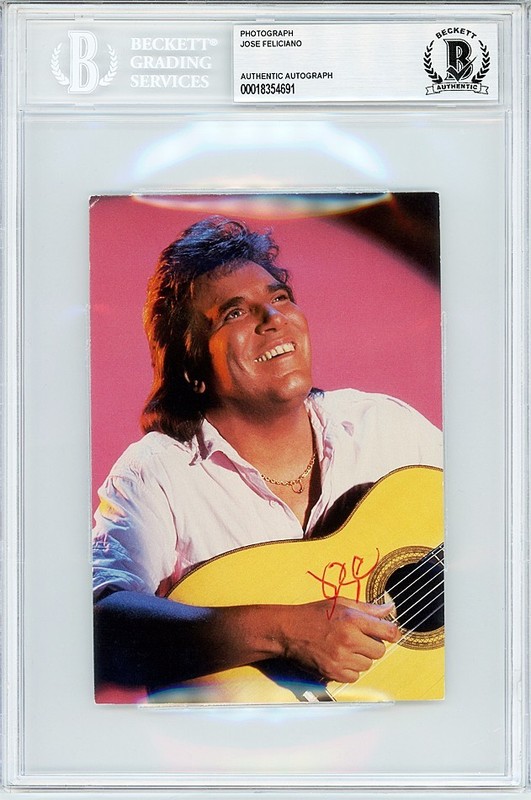 1990 -JOSE FELICIANO- BECKETT BAS Signed/Autograph/Auto Latin Music Photo