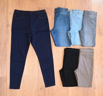 Ex M&S Damen Jeggings kuschelig hoher Bund uni volle Länge Stretch 8-22 NEU