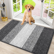 Dog Muddy Paw Door Mat 30x20 Absorbent Non Slip Entryway Doormat Grey