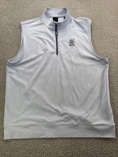 Dunning Golf Vest Mens Large Carolina Blue 1/4 Zip Pullover Stretch Logo
