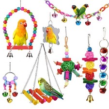 ESRISE 8 Pcs Parakeet Cockatiel Bird Toys, Parrots Cage Accessories 7