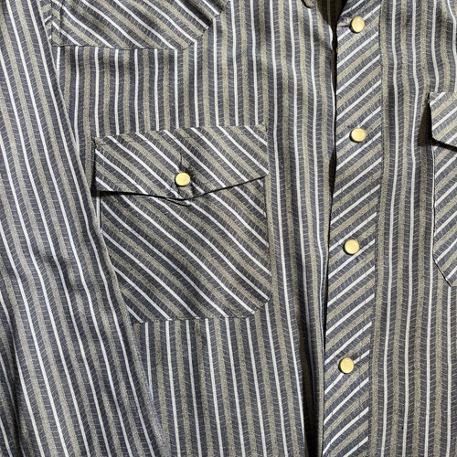 Vintage Haband Garage 60s Button Up Long Sleeve Shirt Pearl Snap Buttons Pocket - Picture 3 of 13