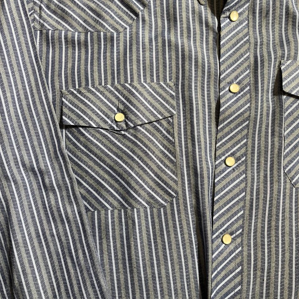 Camisa De Colección Haband Garage Años 60 Abotonada Manga Larga Perla Botones a Presión Bolsillo Foto 3 de 4