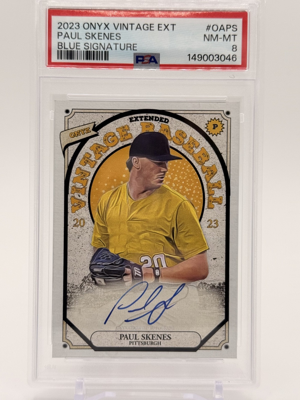 2023 Onyx Vintage Extended - Autographs Paul Skenes #OAPS Blue Ink (AU, RC)