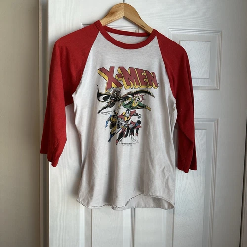 Vintage X Men T Shirt Marvel 1980s Raglan Size Small / Medium