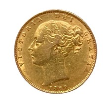 1869 VICTORIA SHIELD GOLD SOVEREIGN RARE HIGH GRADE EXAMPLE