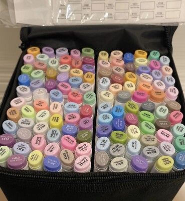 Ohuhu 120 Color Marker Set Chisel Fine Dual Tips & Carrying Case