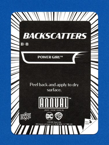 Upper Deck 2023-24 DC Comics Annual BACKSCATTERS Insert B-8 / POWER GIRL - Picture 2 of 2