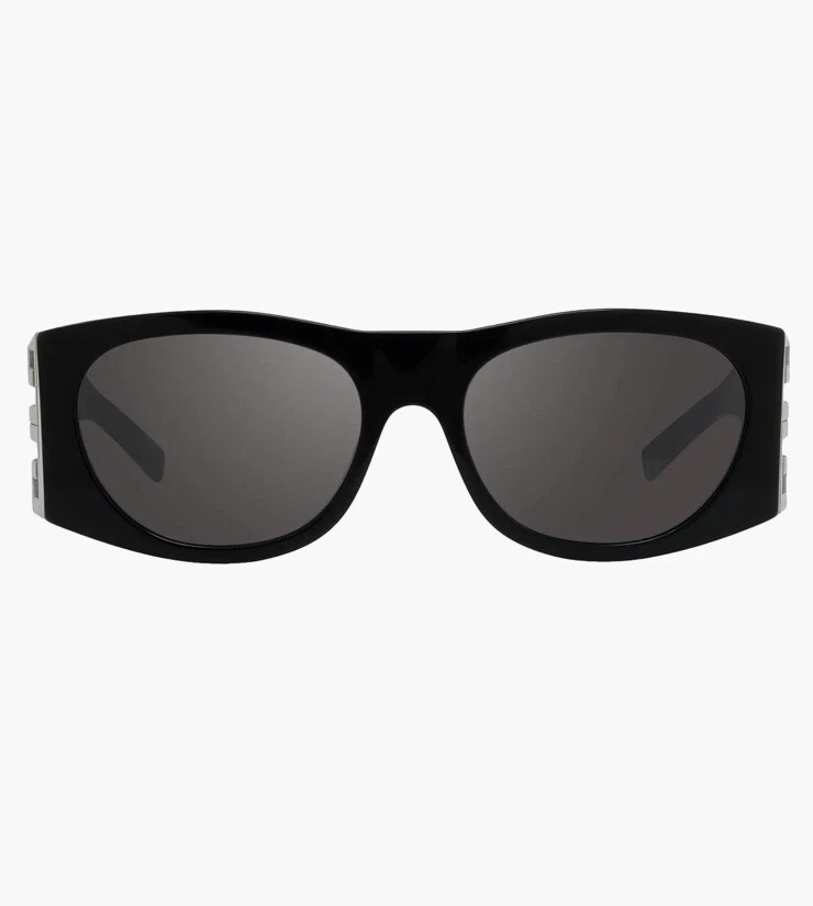 Givenchy 4G 56mm Square Sunglasses Shiny Black Smoke Mirror Rare Sold Out New - Image 2 of 4